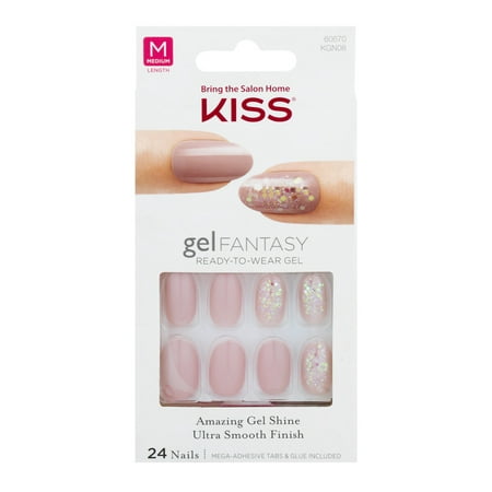 Kiss gelFANTASY Ready-To-Wear Gel Nails Medium Length - 24 CT - Walmart.com