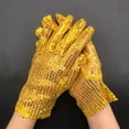 thumbnail image 2 of MEICHEN Women's Sparkling Sequin Dance Gloves Clothing Halloween Glitter Short Gloves, 2 of 4