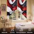 thumbnail image 5 of Abstract Gradient Stitching Swag Curtain Valance for Windows, Red White Black Water Ripple Window Treatments Short Swag Topper for Kitchen Windows Bathroom Bedroom, 36"x45", 5 of 8