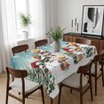 thumbnail image 6 of Teal Christmas Table Cloth Waterproof Tablecloths, Snowman Xmas Tree Snowflake Winter Tablecloth Dining Table Cover for Kitchen Party Tabletop Outdoor, Rectangle Tablecloth 52x70 Inch, 6 of 9