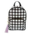 thumbnail image 1 of Claire's Checkered Small Black and White Backpack with Purple Tassle, 1 of 2
