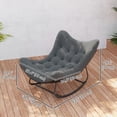 thumbnail image 3 of Outsunny Outdoor Rocking Chair, Oversized Patio Egg Chair, Dark Grey, 3 of 10