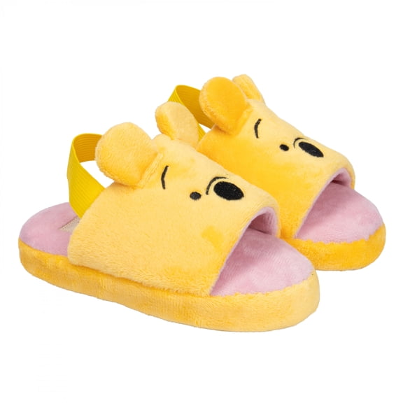 Winnie the Pooh Open Toe Toddler Slide Slippers with 3D Ears-Size 5
