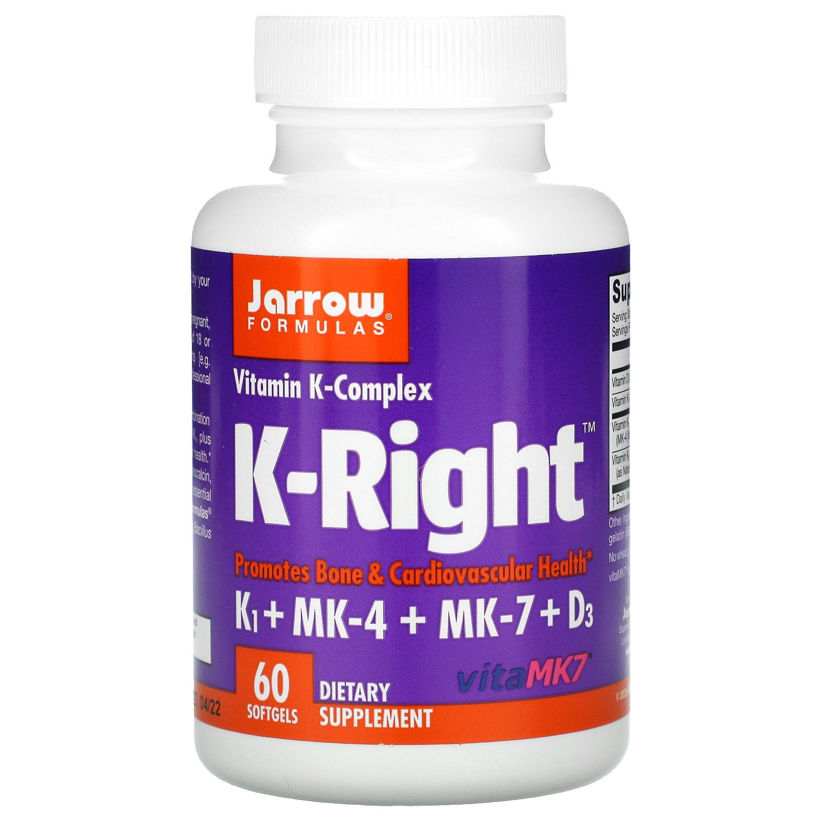 Jarrow Formulas KRight Vitamin K Complex 60 Softgels