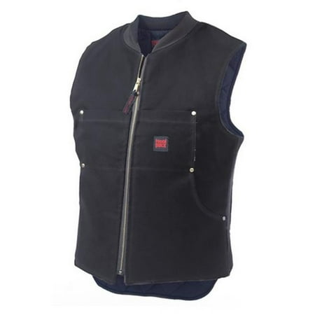 richlu 193716bll tough duck quilt lined black vest, large