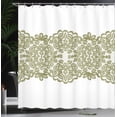thumbnail image 3 of Ambesonne Lace Shower Curtain, Ornamental Illustration Print, 69"Wx75"L, Green Brown, 3 of 4