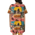 thumbnail image 6 of Fotbe Psychedelic Band Hotdog Art Print Pajama Set for Women 2 Piece Loungewear Short Sleeve Tops and Shorts Set Soft Sleepwear-Medium, 6 of 7