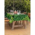 thumbnail image 3 of Outdoor Tablecloth with Umbrella Hole for Patio/Picnic/Party/Camping, Tropical Palm Leaves Waterproof Table Cloth Rectangle Table Cover Washable, Summer Green Botanical Leaf (52"x 70"), 3 of 8
