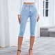thumbnail image 1 of TaTaai High Stretch Denim Women High Waisted Skinny Capri Jeans Fashion Machine Washable No Fading Non-see-through Casual Daily Wear Cropped Pants Gift, 1 of 7