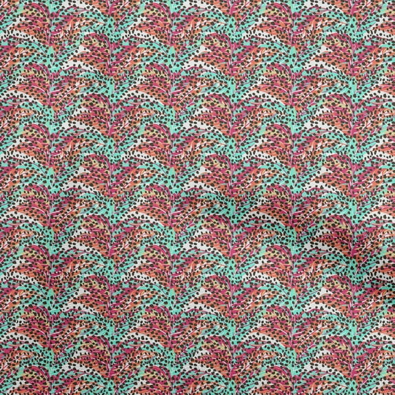 oneOone Cotton Flex Aqua Blue Fabric Animal Skin Craft Projects Decor Fabric Printed By The Yard 40 Inch Wide