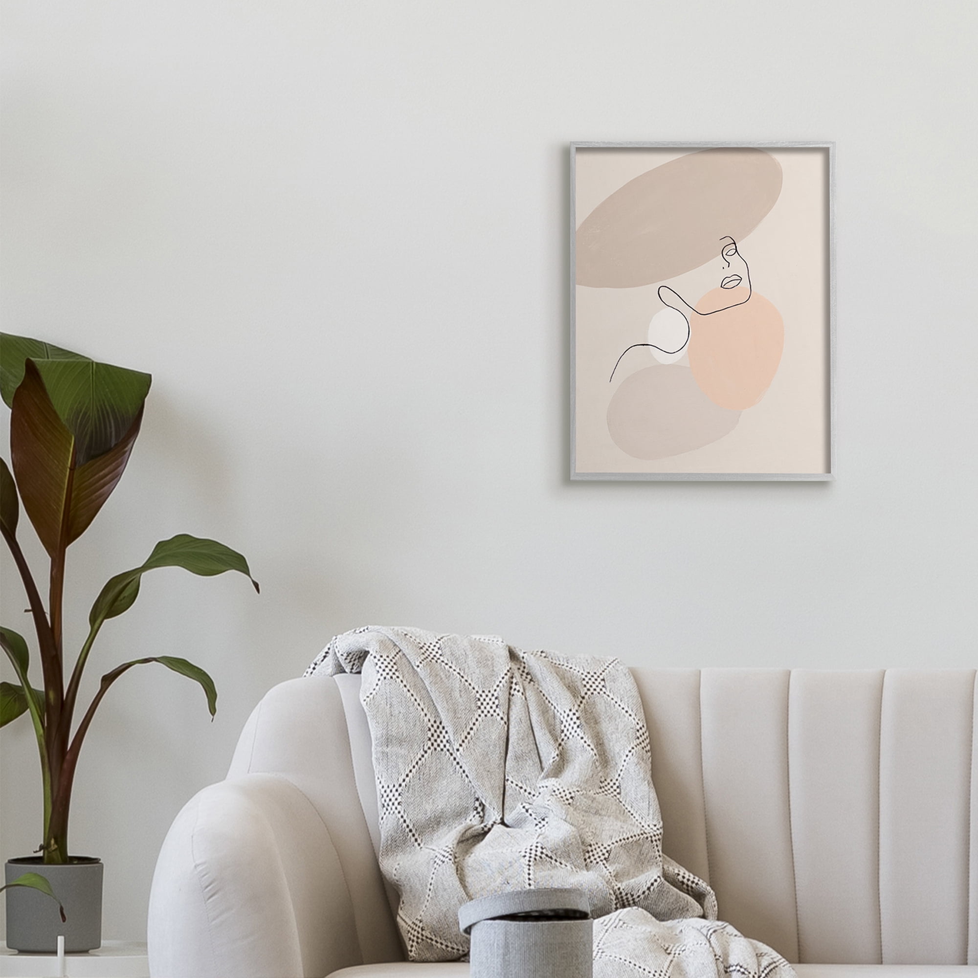 Stupell Industries Minimal Female Line Drawing over Abstract Shapes,16 x 20,Designed by Patricia Pinto