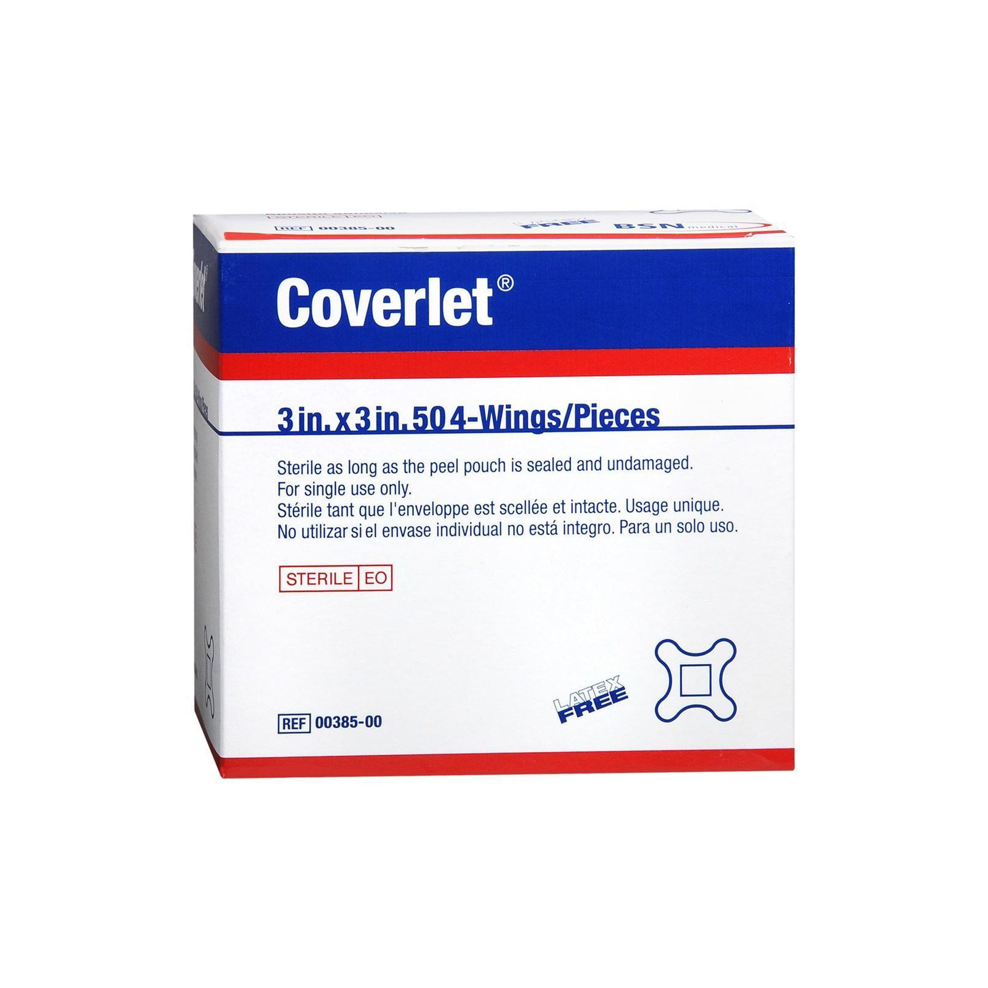 Coverlet Latex Free Adhesive Dressing Strips 4Wing 50 ea