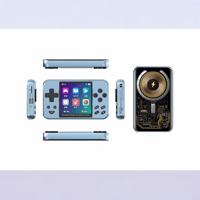 La nueva consola de juegos portátil L9 presenta carga inalámbrica magnética pantalla grande clásica 6000 controlador de juego con cuerpo de Metal para juegos