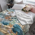 thumbnail image 5 of Fleece Blanket Summer Corals Shells Sea Stars Seagrass Blankets, Soft Cozy Warm Flannel Throw Blanket, Retro Marine Life Blanket for Bed Couch Sofa,40x50In, 5 of 9
