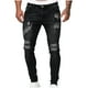 thumbnail image 1 of Pantalones vaqueros rectos y rotos para hombre, informales, largos, largos, para hombre, 1 of 5