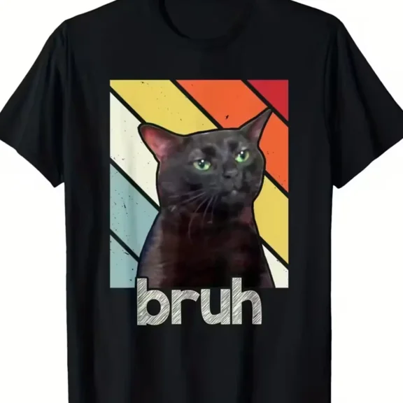 Funny Bros & Cat Meme Graphic Cotton T-Shirt for Boys, Valentine's Day Gift