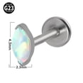thumbnail image 3 of K-KED Opal Gem Flat Back Lip Studs Labret Monroe Tragus Helix Cartilage Earrings-NO 7-8MM, 3 of 9