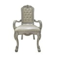 thumbnail image 4 of Acme Dresden Synthetic Leather & Bone White Finish Arm Chair (Set-2), 4 of 4