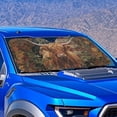 thumbnail image 4 of Xixirimido Windshield Sunshade for Car Foldable Front Window Cover Sun Shade Sun Visor Block UV Rays Universal Fit Automotive Accessories, American Flag Highland Cattle Leaves, 4 of 8