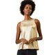 thumbnail image 1 of Camiseta holográfica brillante INSPIRE CHIC para mujeres, top metálico de fiesta disco para mujeres 3XL dorado, 1 of 7