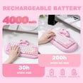 thumbnail image 2 of YUNZII C68 Clavier Mécanique Sans Fil, Disposition 65 %, Échange à Chaud, Triple Mode BT5.0/2.4G/filaire, Rétroéclairé RVB NKRO, Design Ergonomique en Silicone Chat Mignon pour Win/Mac (Rose, Interrupteur Milk), 2 of 9