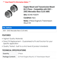thumbnail image 2 of Engine Mount and Transmission Mount Kit 3 Piece - Compatible with 2001 - 2002 Mercedes-Benz CL55 AMG, 2 of 2