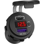 CHAR-04 PD and USB with LED Voltmeter Charger Socket
