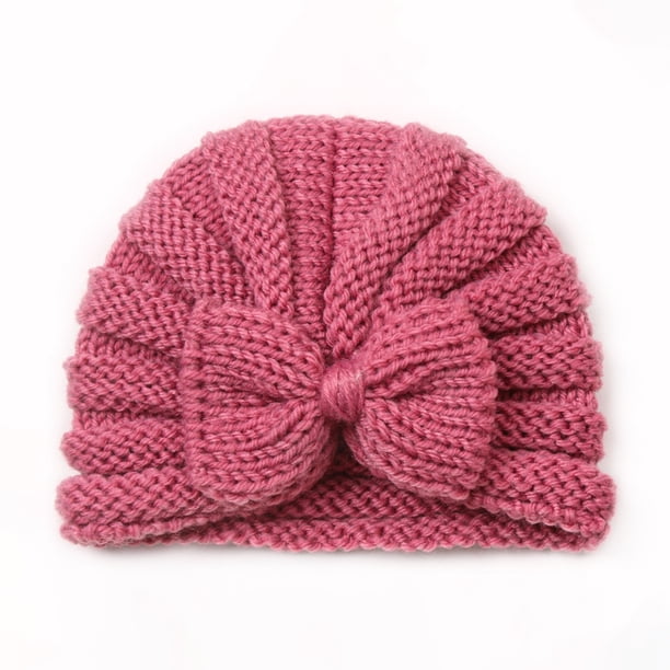 Gorro de lazo para bebé de otoño e invierno, gorro de lana cálido de punto para niños europeos y americanos, gorro fetal para bebé