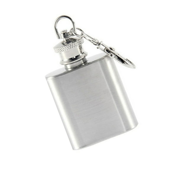 IDEANATEGRATE 1Set Mini Keychain Flask for Men and Women Made of Stainless Steel with Leakproof Feature 6x4x2cm