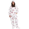 thumbnail image 3 of Footed Pajamas - Candy Cane Lane Adult Hoodie Chenille One Piece - Adult - Large Plus/Wide (Fits 5'11 - 6'4"), 3 of 5