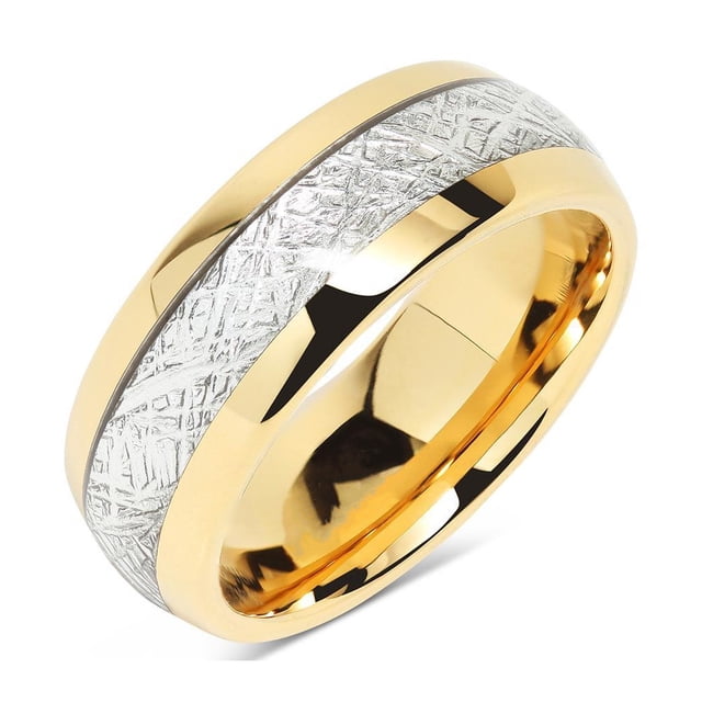 Anillo de acero inoxidable Sonducket decorativo para boda y fiesta de compromiso Oro Talla 13