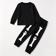 thumbnail image 7 of CAIVO Girls Boys Halloween Pajama Set O-Neck Long Sleeve Tops With Matching Pants Cartoon Skeleton Print Cozy 2 Piece Sleepwear For Autumn Winter Kids Pjs, 7 of 7