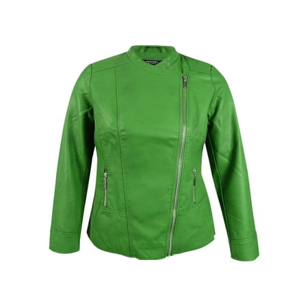 Alfani Women's Petite Faux-Leather Peplum Jacket