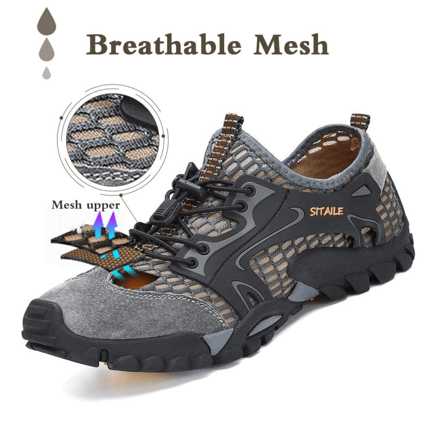 Men's Water Shoes Quick Dry Sports Aqua Soft Hiking Breathable Lightweight Outdoor Mesh Barefoot Training Walking