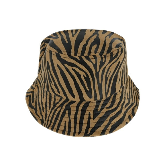 Top Headwear Fashion Zebra Bucket Hat - Brown