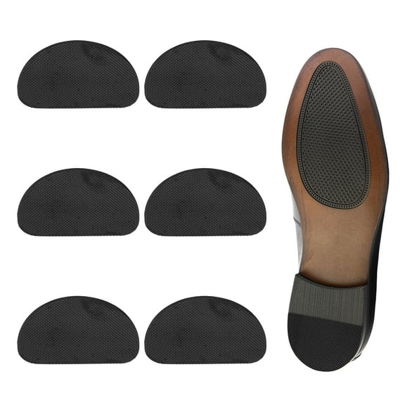 Uxcell Non-Slip Shoe Pads, Adhesive Shoe Sole Protectors for Heels Anti-Slip Shoe Grip on Bottom of Shoes, Black 6 Pcs