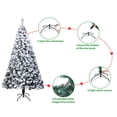 thumbnail image 4 of 6FT Snow Flocked Christmas Tree, Artificial Christmas Tree with 750 Branch Tips and Foldable Metal Base, Seasonal Holiday Decoration Xmas Tree for Home Office Decor, 4 of 7