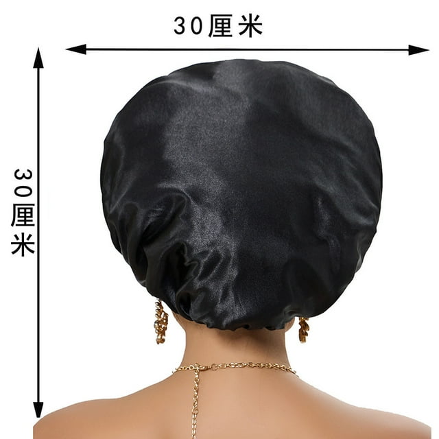 mtvxesu Double Layer Adjustable Silk Satin Sleep Cap for Hair Protection, Night Use, Gym, Yoga, 1Pc