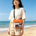 thumbnail image 4 of Waterproof Phone Pouch, Card Pocket, Large Waterproof Phone Case, Lightweight Cellphone Dry Bag, Beach Cruise Ship Essentials Orange, 4 of 5