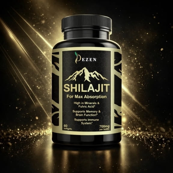 DEZEN Natural Shilajit Softgels, Himalayan Shilajit Extract Supplement for Energy Support, 60 Count Each Pack 1
