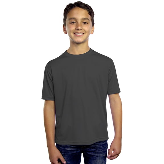 BlueGeneration Youth Solid Wicking T - Graphite Extra Large Solid