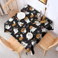 thumbnail image 2 of Black Halloween Ghosts and Pumpkins Square Tablecloth,Waterproof Square Table Cover,Wipeable Spillproof Washable Table Cover for Home Kitchen Party Decor 52"x52"(132x132cm), 2 of 6