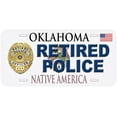 thumbnail image 1 of Oklahoma Retired Police Novelty Car Auto License Plate, 1 of 2
