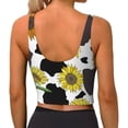 thumbnail image 4 of Goofa Sunflowers Country Printed Sports Bras for Women, High Impact Running Bra Workout Crop Tank Tops Longline Sports Bra Push up-Medium, 4 of 9