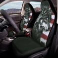 thumbnail image 4 of POLERO Wolf US Flag Pattern, Removable Dust Proof Car Seat Covers Washable Front Seat Covers for Auto, 4 of 11