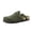 Khaki, variant on Cushionaire Hamlet Genuine Leather Suede Clogs for Women, Slip On Shoes with Detailed Metal Buckle Strap and Memory Foam Footbed