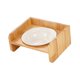 thumbnail image 5 of Cuenco de cerámica para gatos, comedero para mascotas, estante de madera, antivómitos, antideslizante, desmontable Blanco, 5 of 9
