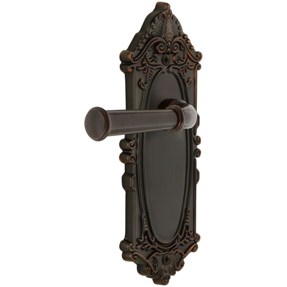 Grandeur Gvcgeo_Dd_Na Grande Victorian Solid Brass Rose Dummy Door Lever Set - Bronze