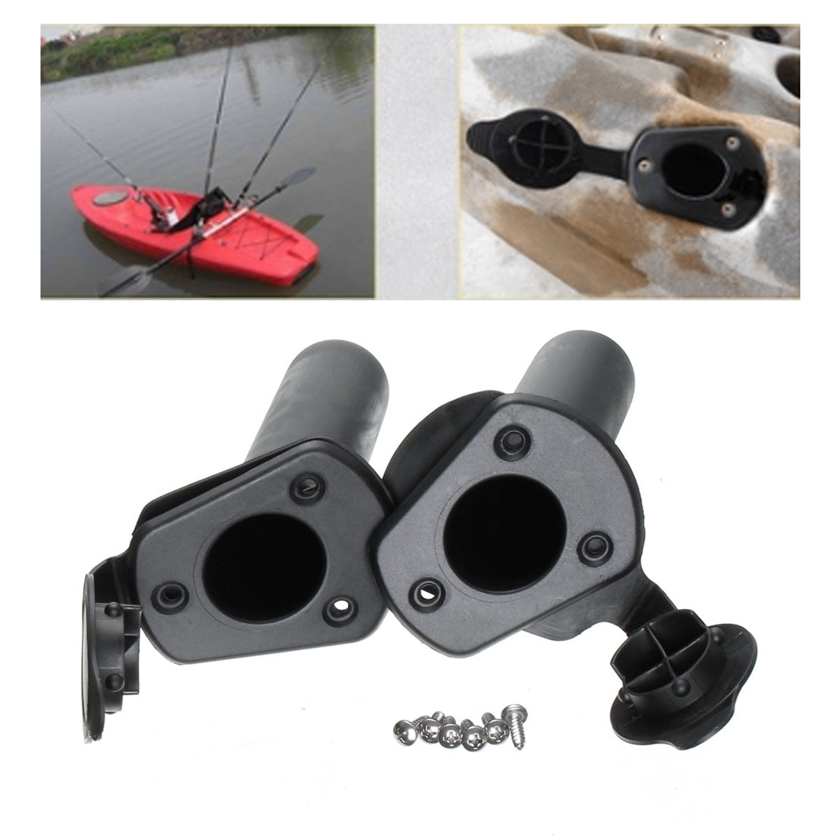 1Pair Fishing Rod Holder With Cap Gasket Flush Mount Cover For Kayak ...