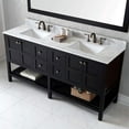 thumbnail image 4 of Winterfell 72" Double Bath Vanity in Espresso with White Marble Top and Square Sinks with Polished Chrome Faucets with Matching Mirror, 4 of 5